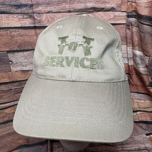 TnT Services Logo Hat Cap Adjustable Strapback Beige Khaki Workwear Demolition